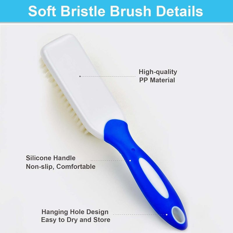 Selaurel 3 Pack Laundry Scrub Brush Shoe Laundry Stain Brush with Long Handle Very Soft Bristle Cleaning Brush for Clothes Shoes Sneaker Protable Laundry Brush for Stains on Clothes - Image 2